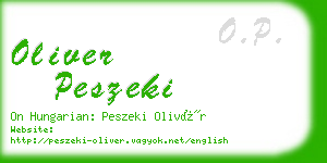 oliver peszeki business card